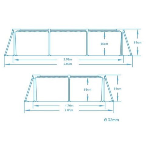 Basen ogrodowy stelażowy 259 x 170 x 61 cm Bestway 56403N Basen ogrodowy stelażowy 259 x 170 x 61 cm Bestway 56403N