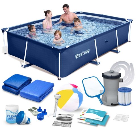 Basen ogrodowy stelażowy 259x170x61 cm zestaw 15w1 Bestway 56403N Basen ogrodowy stelażowy 259x170x61 cm zestaw 15w1 Bestway 56403N