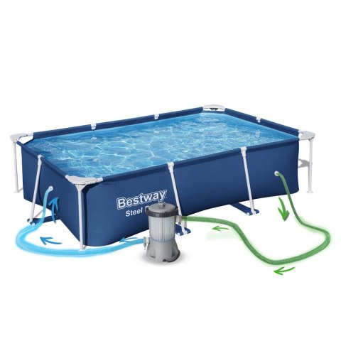 Basen ogrodowy stelażowy 259x170x61 cm zestaw 15w1 Bestway 56403N Basen ogrodowy stelażowy 259x170x61 cm zestaw 15w1 Bestway 56403N