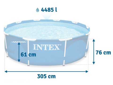 Basen ogrodowy stelażowy 305 x 76 cm 15w1 INTEX 28202 + maszynka do baniek GRATIS