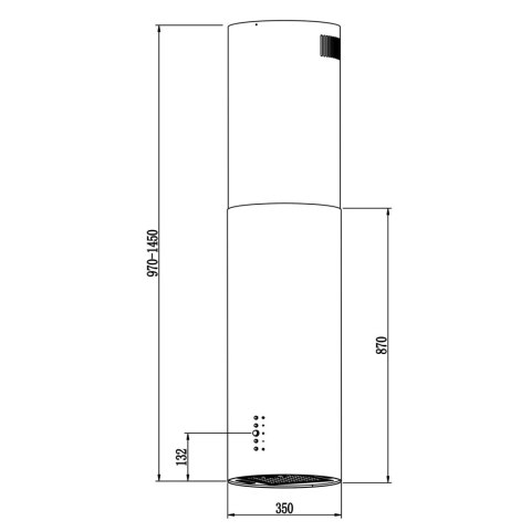 Okap kuchenny wyspowy 35cm Berdsen czarny BT-221