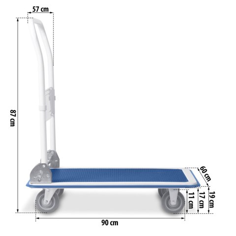 Wózek transportowy ręczny HM-506 biało-niebieski
