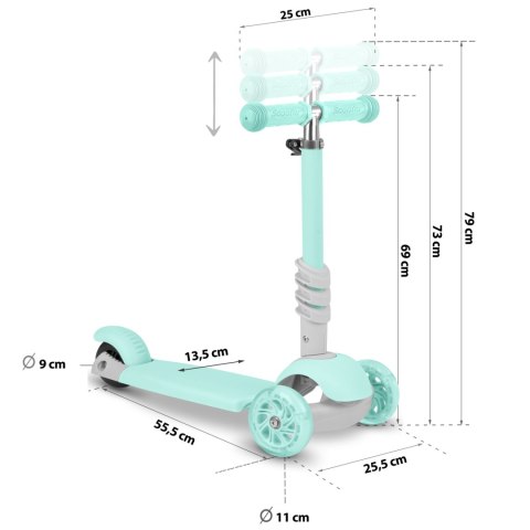 Hulajnoga trójkołowa Ricokids Buggy - miętowa