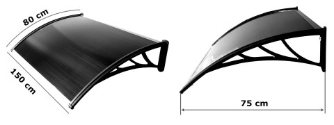 Daszek plastikowy Eko 80x150cm - brązowy Daszek plastikowy Eko 80x150cm - brązowy