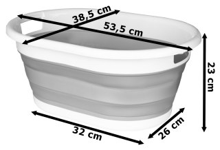 Miska składana owalna AIDA cm biało-szara COMPACT 25L