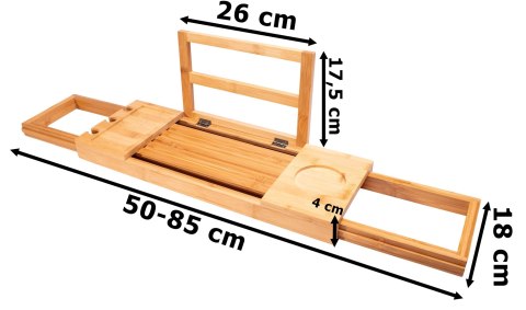 Półka na wannę DAFNE bambusowa