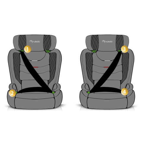 Fotelik samochodowy Nukido Louis szary 15-36 kg ISOFIX