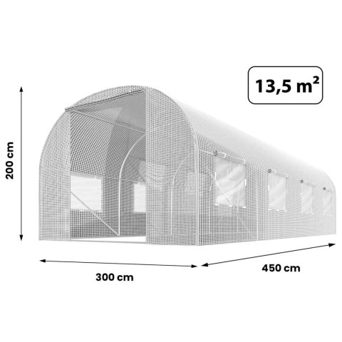 Folia na tunel ogrodowy 3x4,5m (13,5m2) biała Plonos