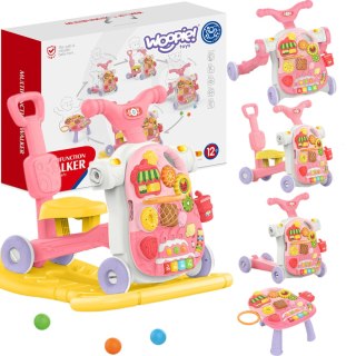 WOOPIE BABY Chodzik 5w1 Multifunkcyjny Różowy 1+