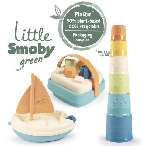 SMOBY Little Green Zestaw Łódka Wieża Sorter Bioplastik