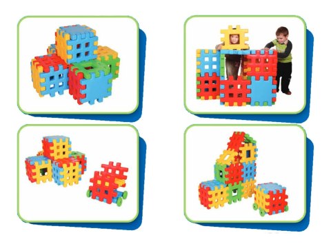 WOOPIE Klocki Edukacyjne Wafle Ogrodzenie Domek WOOPIE Klocki Edukacyjne Wafle Ogrodzenie Domek