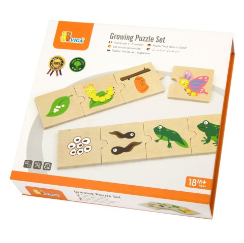 VIGA Drewniane Puzzle Rosnące zwierzątka i rośliny VIGA Drewniane Puzzle Rosnące zwierzątka i rośliny