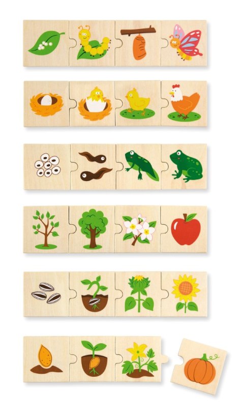 VIGA Drewniane Puzzle Rosnące zwierzątka i rośliny VIGA Drewniane Puzzle Rosnące zwierzątka i rośliny
