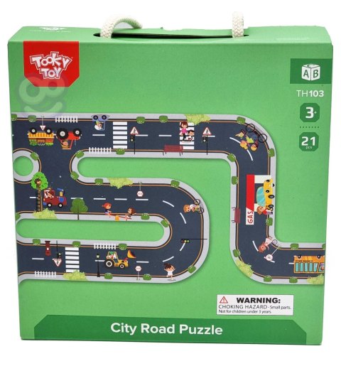 TOOKY TOY Droga Puzzle dla Dzieci Autostrada Makieta 21 el. Certyfikat FSC