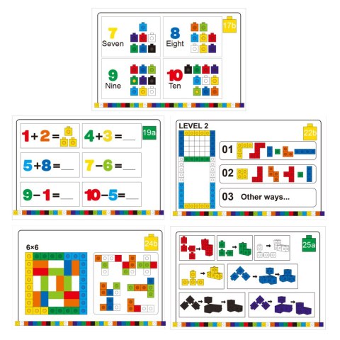 WOOPIE Gra Układanka Matematyczna Klocki Konstrukcyjne + Wzory 148 el.