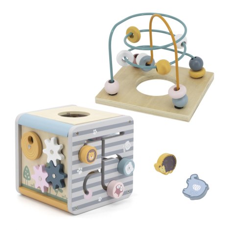 VIGA PolarB Activity Box Drewniane Edukacyjne Centrum Gier 5w1 kostka