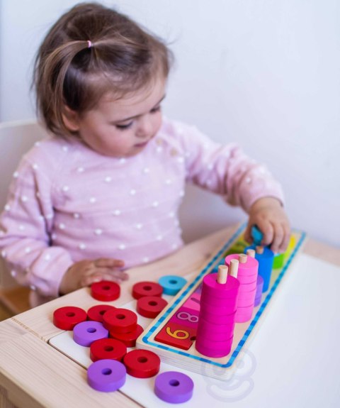 WOOPIE GREEN Układanka Nauka Liczenia i Kolorów Montessori 56 el.