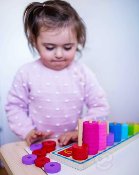 WOOPIE GREEN Układanka Nauka Liczenia i Kolorów Montessori 56 el.