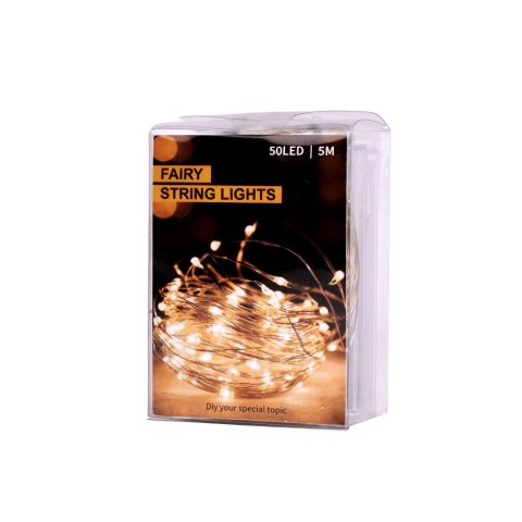 Lampki LED druciki dekoracyjne 5m 50LED zimny biały Lampki LED druciki dekoracyjne 5m 50LED zimny biały