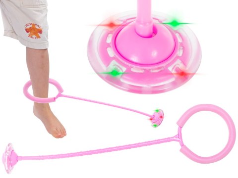 Hula hop na nogę skakanka piłka świecąca LED różowa Hula hop na nogę skakanka piłka świecąca LED różowa