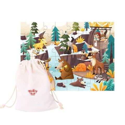 TOOKY TOY Puzzle z Woreczkiem Alpejskie Zwierzęta i Krajobraz 49 el. TOOKY TOY Puzzle z Woreczkiem Alpejskie Zwierzęta i Krajobraz 49 el.