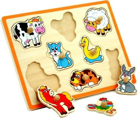 VIGA Drewniane Puzzle Zwierzęta z Farmy Układanka VIGA Drewniane Puzzle Zwierzęta z Farmy Układanka