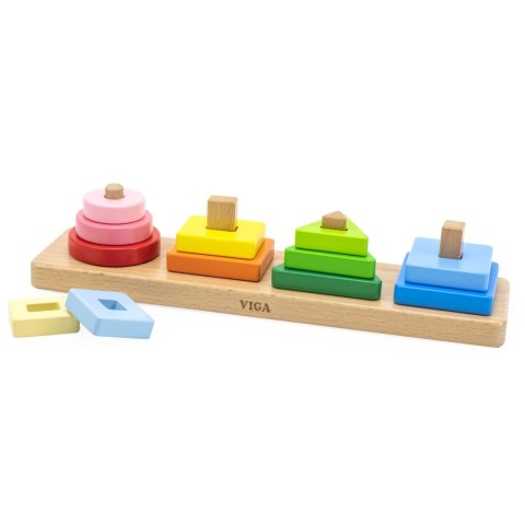 VIGA Drewniany Geometryczny Sorter Układanka VIGA Drewniany Geometryczny Sorter Układanka