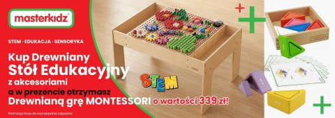 MASTERKIDZ Drewniany Stół Edukacyjny +AKCESORIA STEM WALL