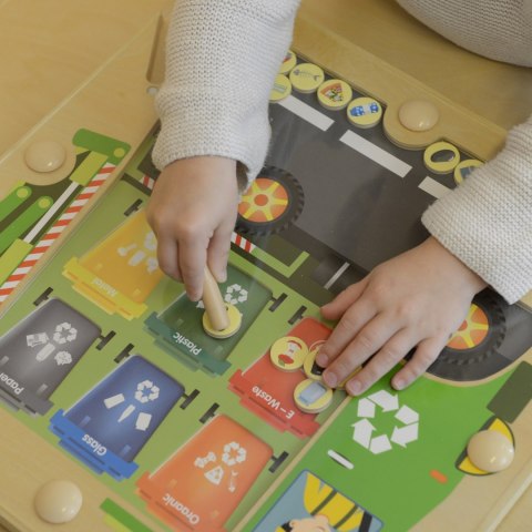 MASTERKIDZ Tablica Magnetyczna Segregowanie Odpadów Ciężarówka do Recyklingu Montessori