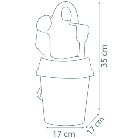 SMOBY Green Wiaderko Myszka Miki Minnie z akcesoriami do piasku i konewką z bioplastiku