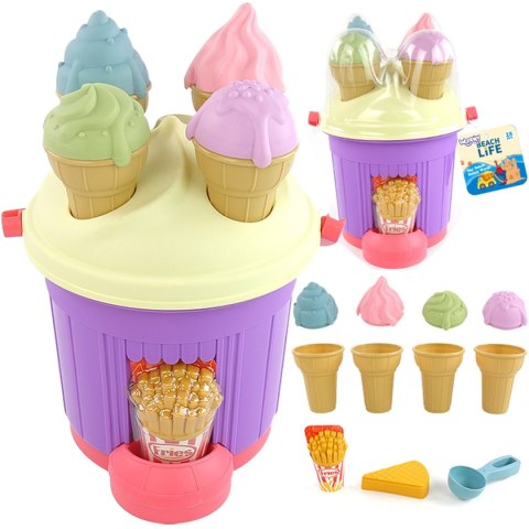 WOOPIE Zestaw do Piaskownicy Lody Foremki Wiaderko z Lodami do piasku WOOPIE Zestaw do Piaskownicy Lody Foremki Wiaderko z Lodami do piasku