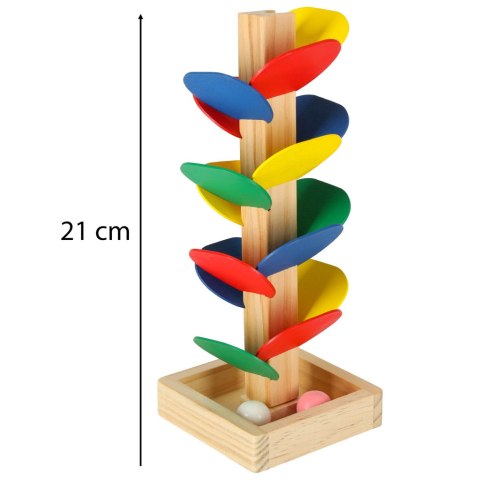 Drzewko edukacyjne klocki drewniane tor kulkowy Kulodrom Montessori