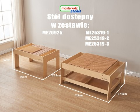 MASTERKIDZ Drewniany Stół Edukacyjny + AKCESORIA STEM WALL + 359 el.