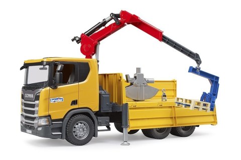 Pojazd Scania Super 560R Ciężarówka z dźwigiem i paletami Pojazd Scania Super 560R Ciężarówka z dźwigiem i paletami