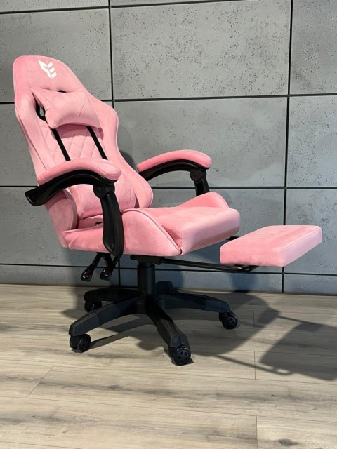 Fotel obrotowy gamingowy HERO POKER PRO PINK SWEET ALCANTARA