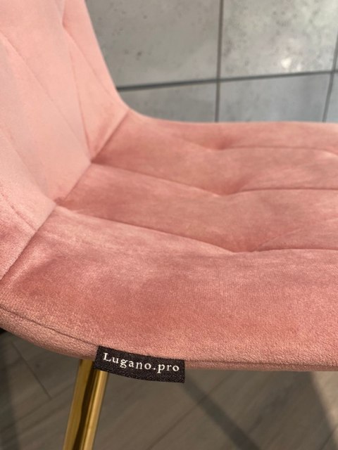 Krzesło tapicerowane BORGO VELVET PINK GOLD