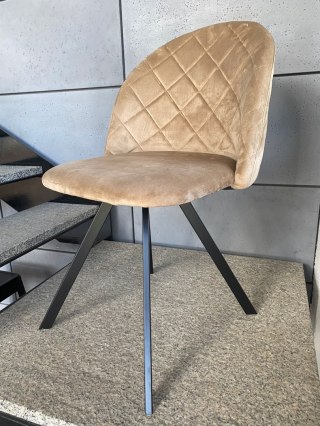 Krzesło tapicerowane GLORIA DIAMOND BEIGE VELVET TOWER