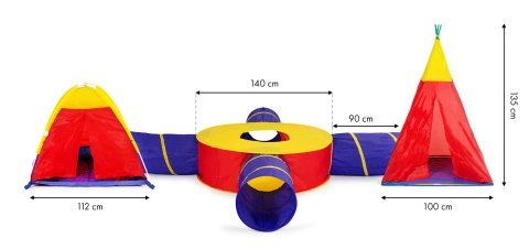 Zestaw namiotów dla dzieci 7w1 domki + 4 tunele