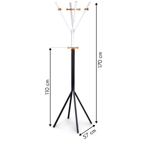 Wieszak na ubrania stojący nowoczesny 12 haczyków ModernHome
