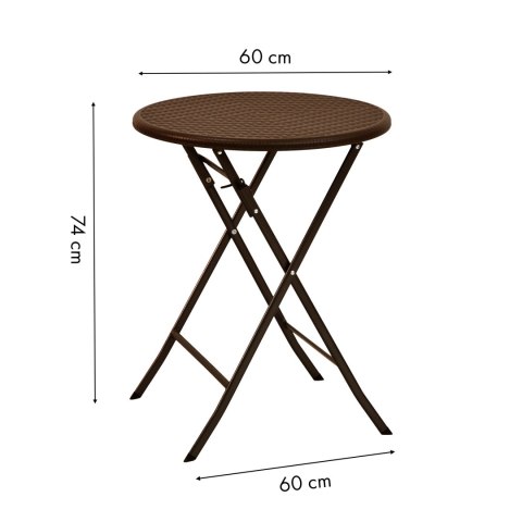 Stolik kawowy składany stół ogrodowy ratan 60cm