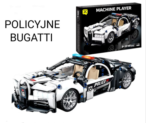 Klocki Technic auto Policyjne Bugatti 432 szt z napędem