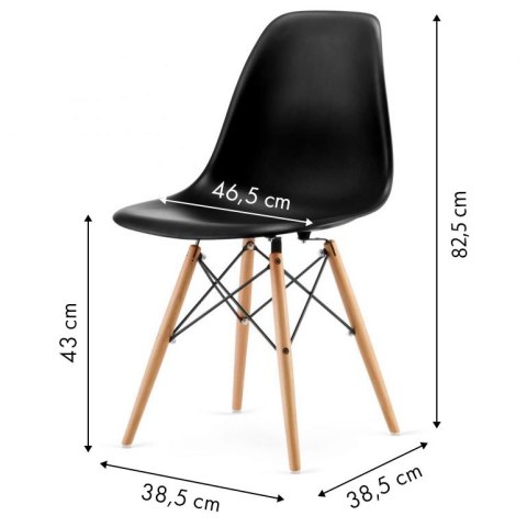 Zestaw czterech krzeseł komplet do salonu jadalni krzesło czarne ModernHome