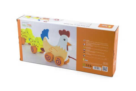 VIGA Zestaw do ciągnięcia Kurka z kurczakami 36 cm VIGA Zestaw do ciągnięcia Kurka z kurczakami 36 cm