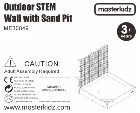 MASTERKIDZ Zestaw XXL STEM WALL 2w1 Tablica Kreatywna z Piaskownicą