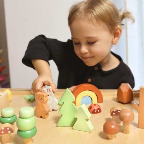 TOOKY TOY Zestaw Leśny Układanka w Stosy Klocki Figurki