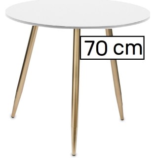 Stół okrągły VINCI WHITE 70 cm GOLD