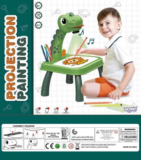 WOOPIE Drawing Board Dinosaur Projector + Markers