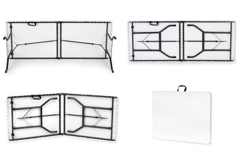 Stół cateringowy 179x74 cm składany w walizkę biały ModernHome