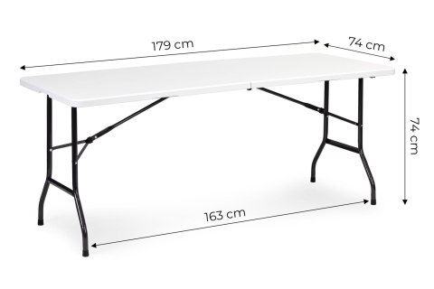 Stół cateringowy 179x74 cm składany w walizkę biały ModernHome
