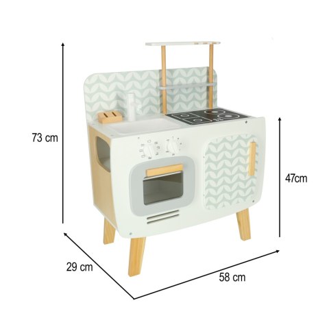 Kuchnia dla dzieci drewniana MDF LULILO retro akcesoria 72,7cm